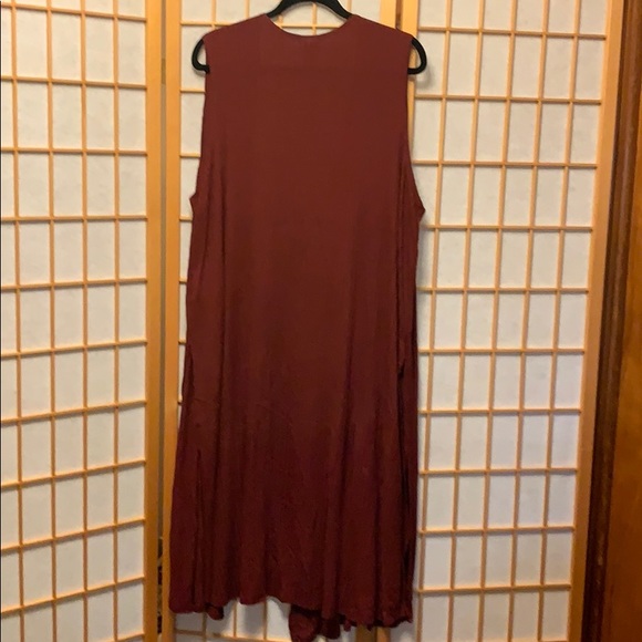 Lularoe Joy Duster Sweater Vest Size L Burgundy - Picture 3 of 7